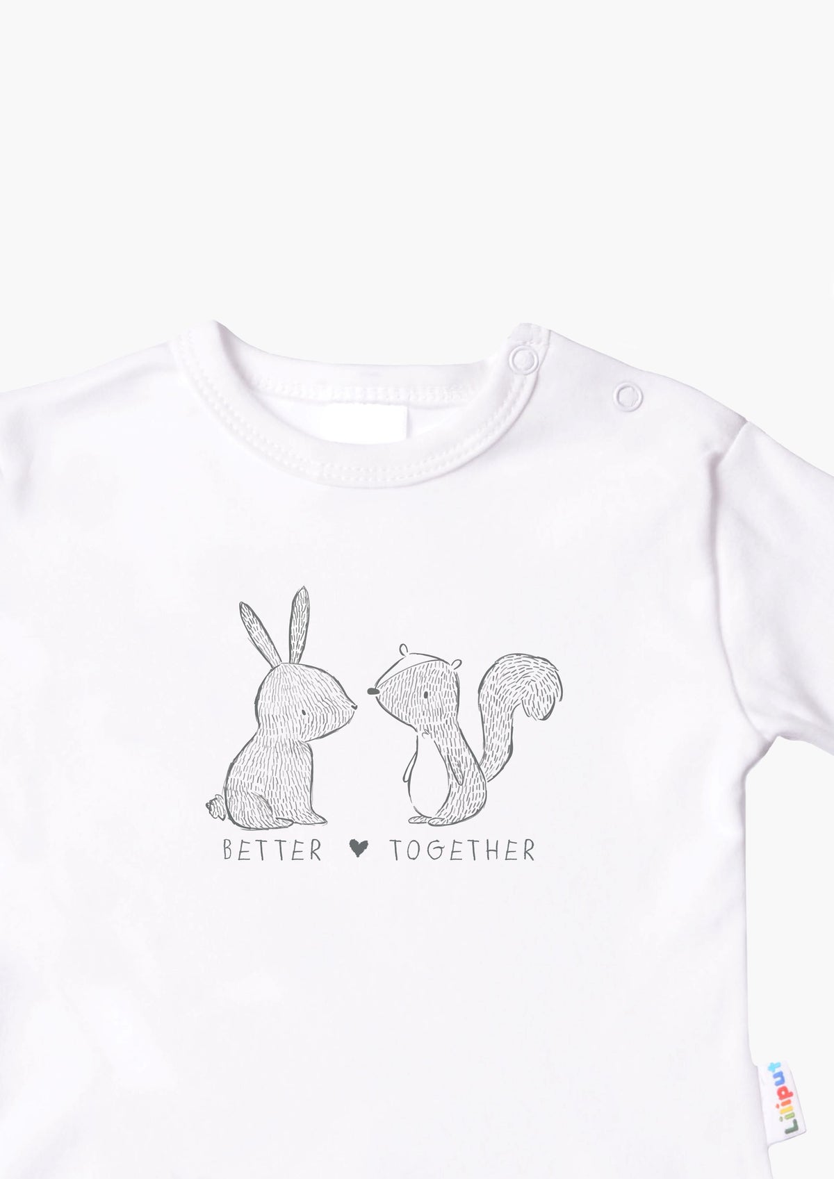 Langarmshirt in weiß mit Eichhörnchen