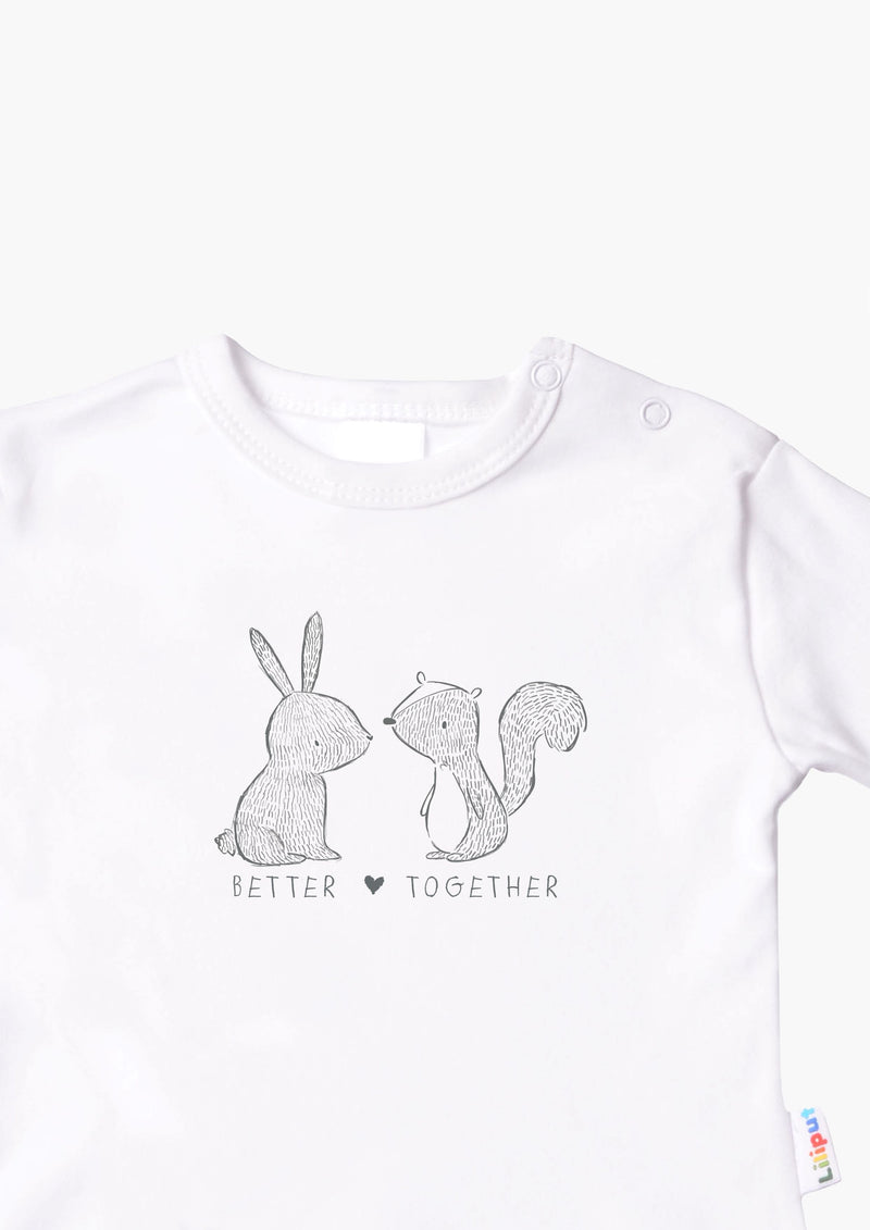 Langarmshirt in weiß mit Eichhörnchen