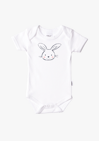 2er-Pack Kurzarm-Amineckbodys in weiß mit Bunny
