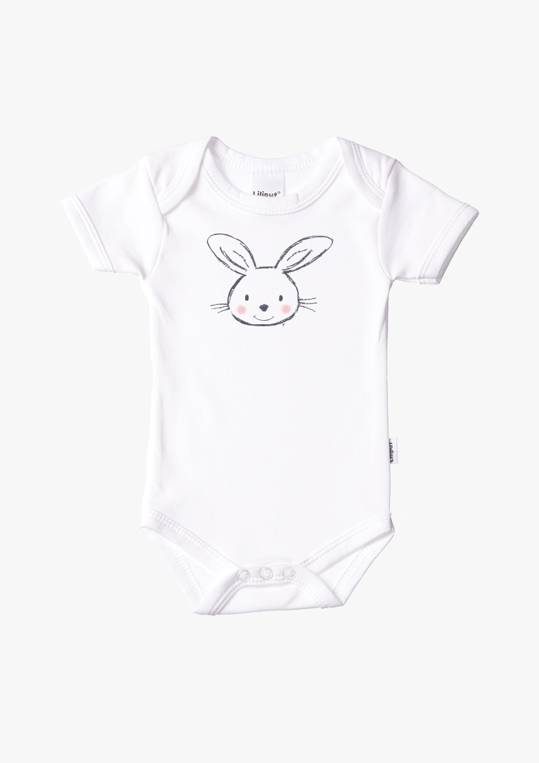 2er-Pack Kurzarm-Amineckbodys in weiß mit Bunny