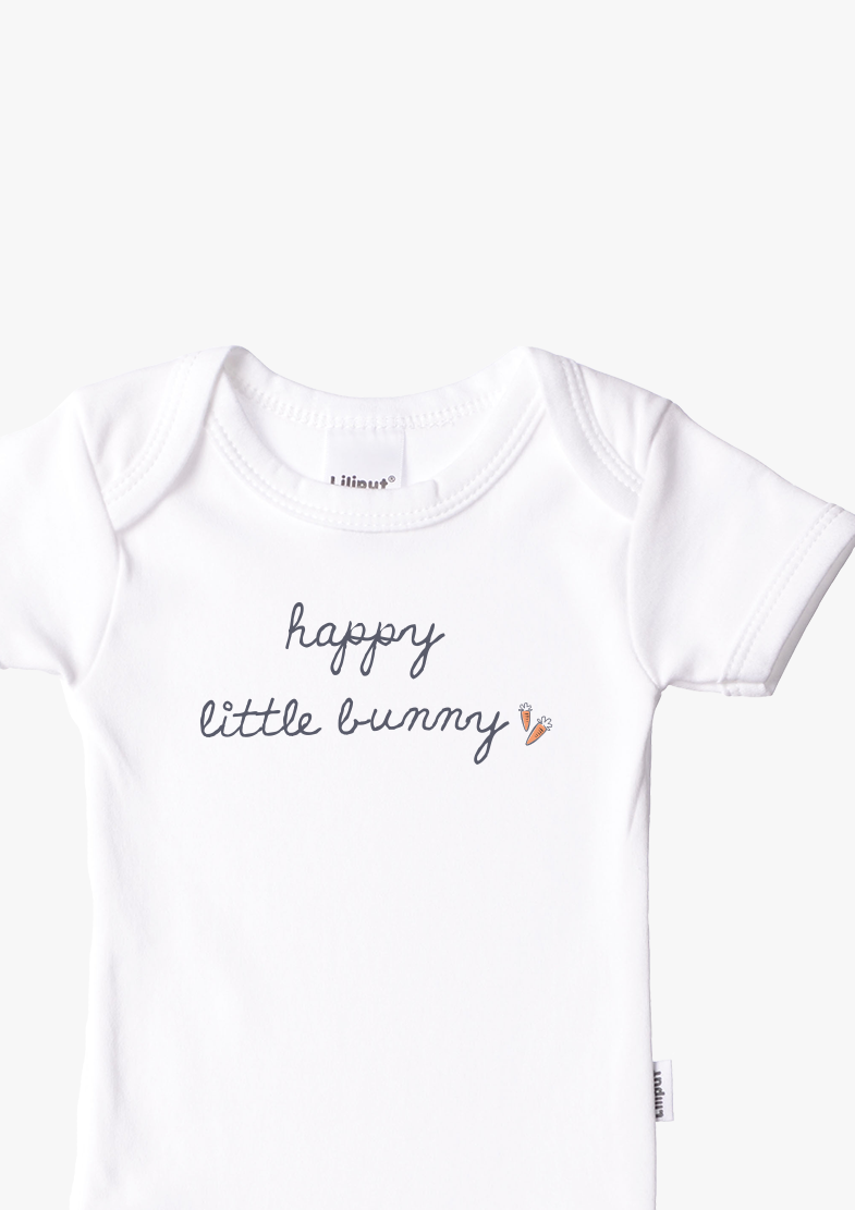 2er-Pack Kurzarm-Amineckbodys in weiß mit Bunny