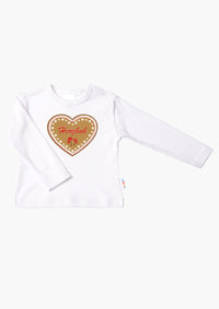 Langarmshirt in weiß mit Herzbub