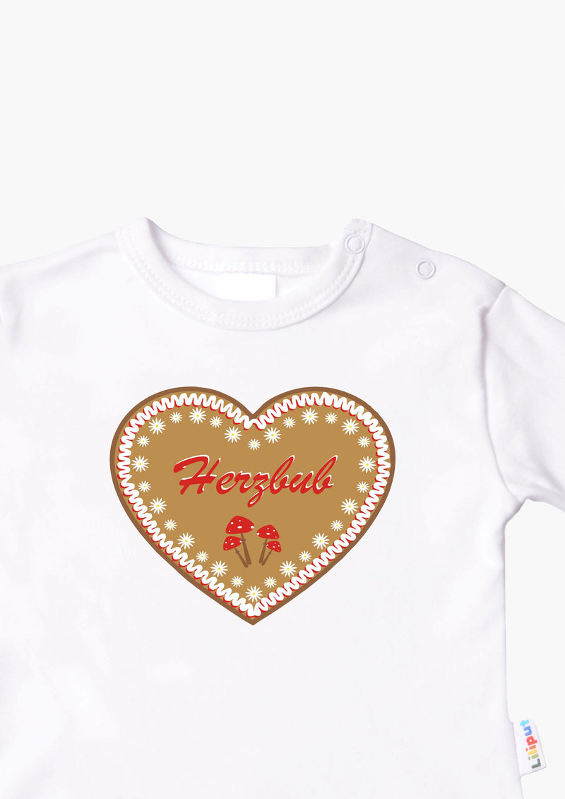 Langarmshirt in weiß mit Herzbub