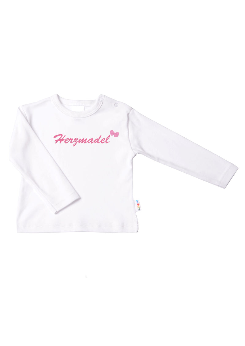 Langarmshirt in weiß mit Herzmadl