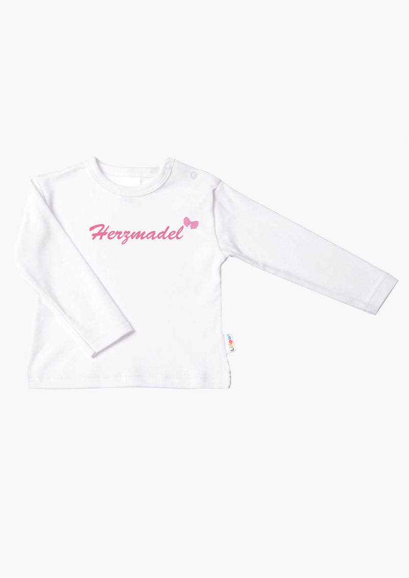 Langarmshirt in weiß mit Herzmadl