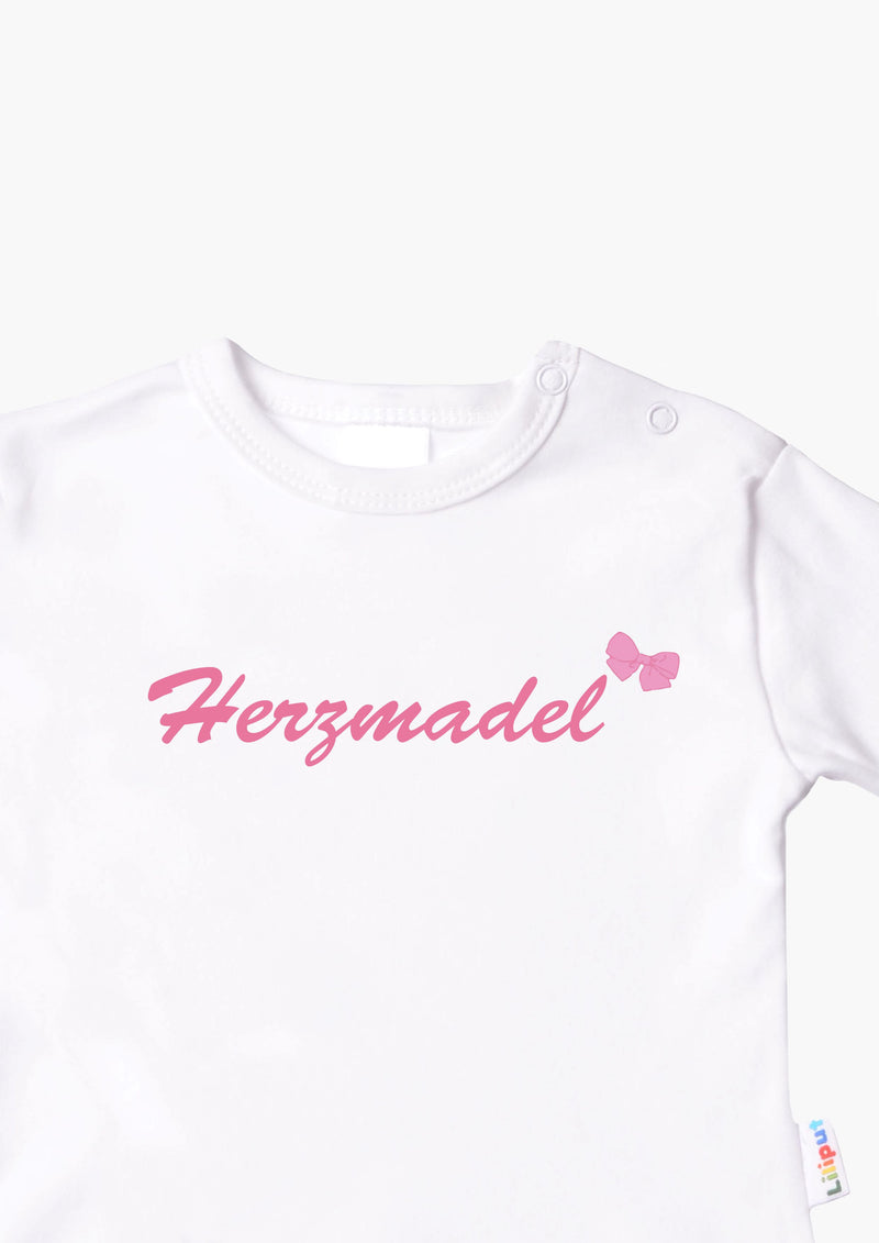 Langarmshirt in weiß mit Herzmadl
