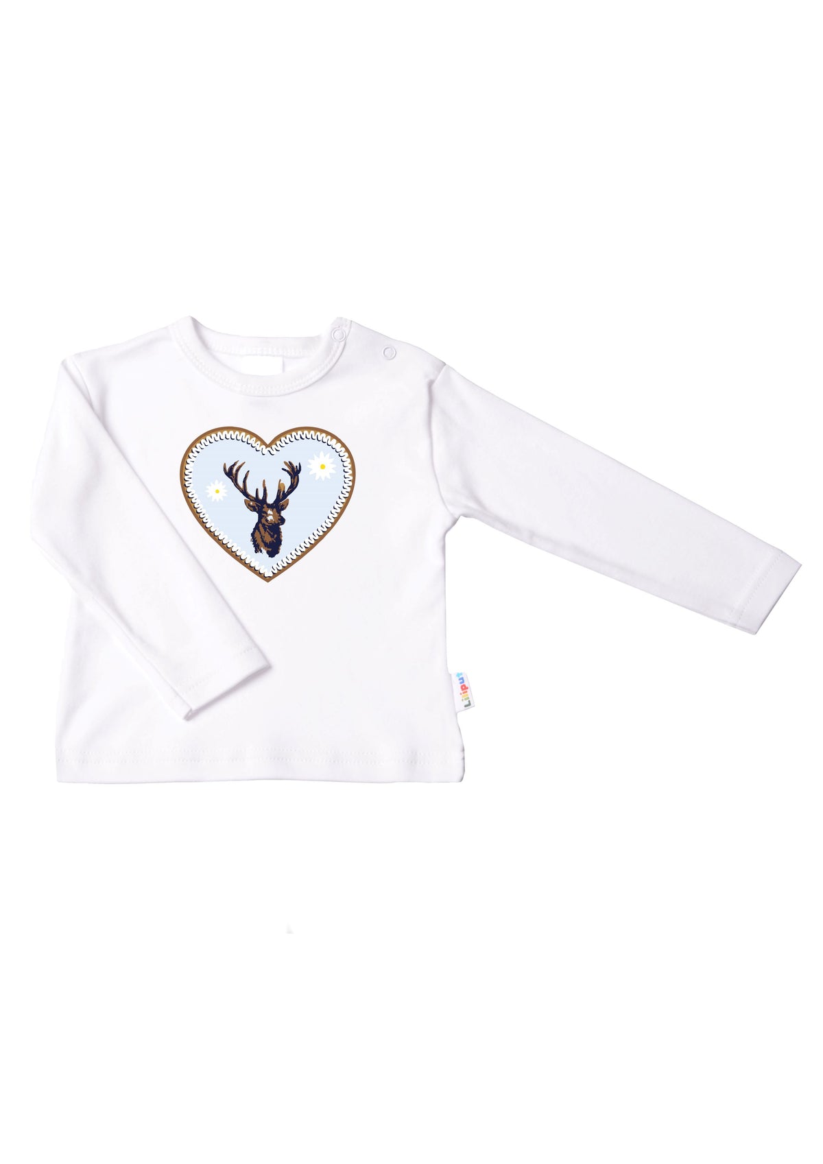 Langarmshirt in weiß mit Hirsch