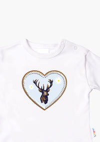 Langarmshirt in weiß mit Hirsch
