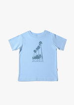 Kinder-T-Shirt aus Bio-Baumwolle in hellblau mit Aloha