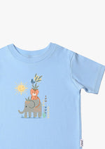 Kinder-T-Shirt aus Bio-Baumwolle in hellblau mit Elefanten
