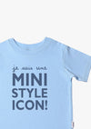Kinder-T-Shirt aus Bio-Baumwolle in hellblau mit Style Icon