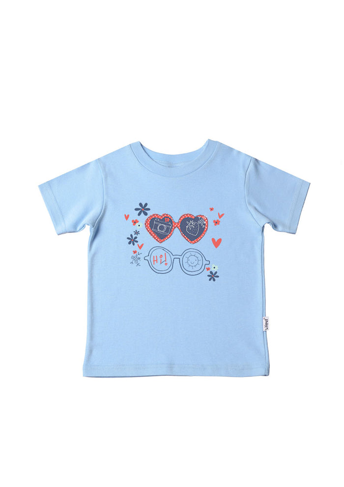 Kinder-T-Shirt aus Bio-Baumwolle in hellblau mt Sunglasses