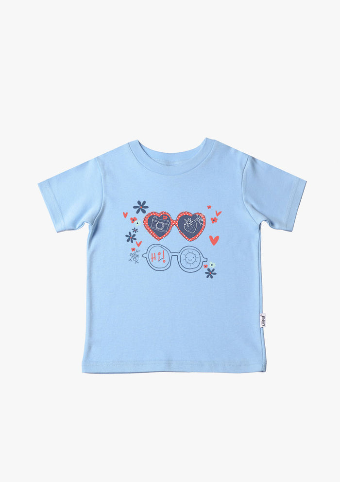 Kinder-T-Shirt aus Bio-Baumwolle in hellblau mt Sunglasses