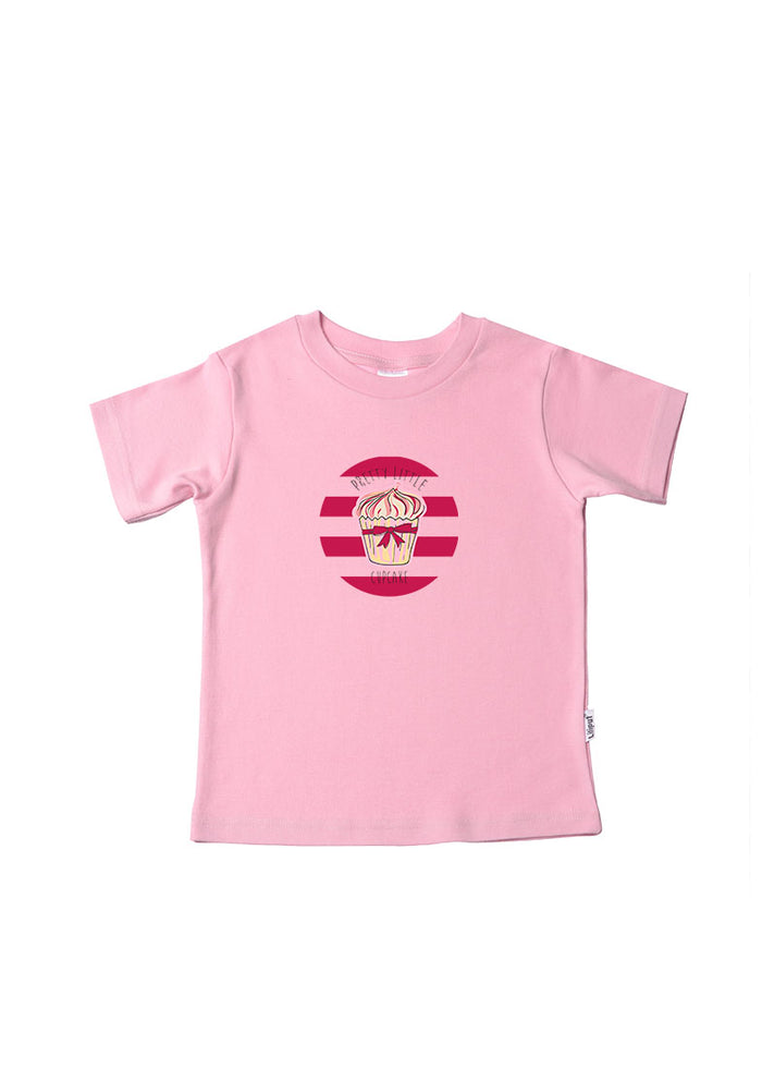Kinder-T-Shirt aus Bio-Baumwolle in rosa mit cupcake
