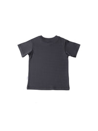 Rückseite anthrazit T-Shirt mit Rundhalsausschnitt
