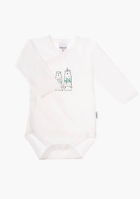 2er-Pack Langarm-Wickelbodys mit "happy day"