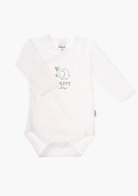 2er-Pack Langarm-Wickelbodys mit "happy day"