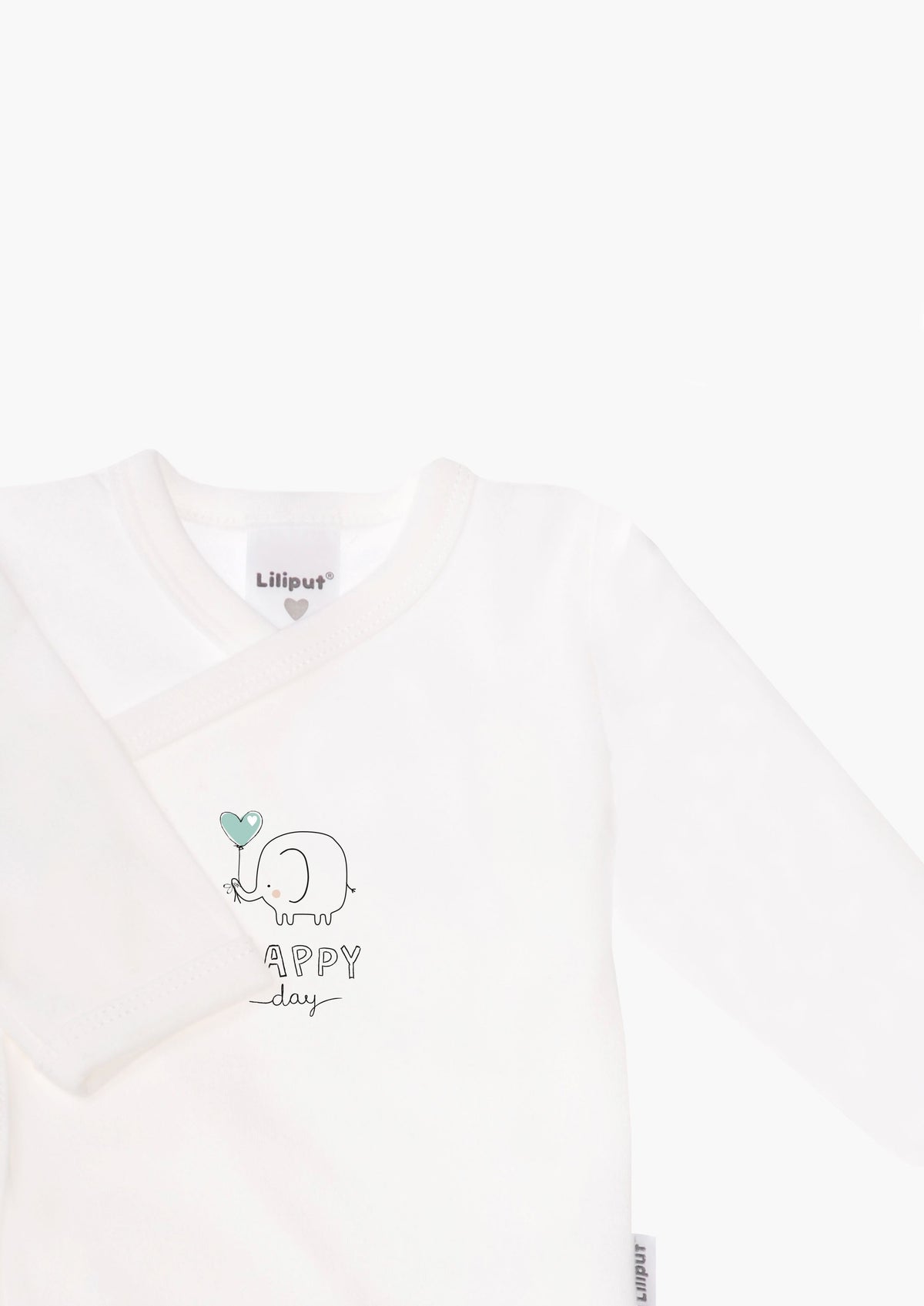 2er-Pack Langarm-Wickelbodys mit "happy day"