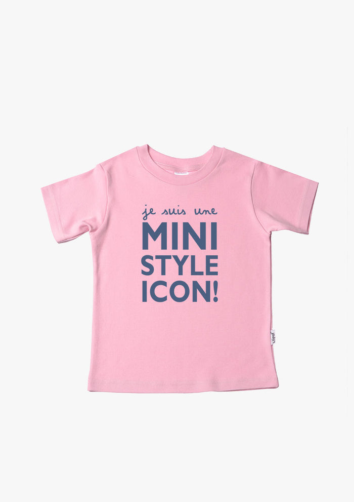 Kinder-T-Shirt aus Bio-Baumwolle in rosa mit Style Icon