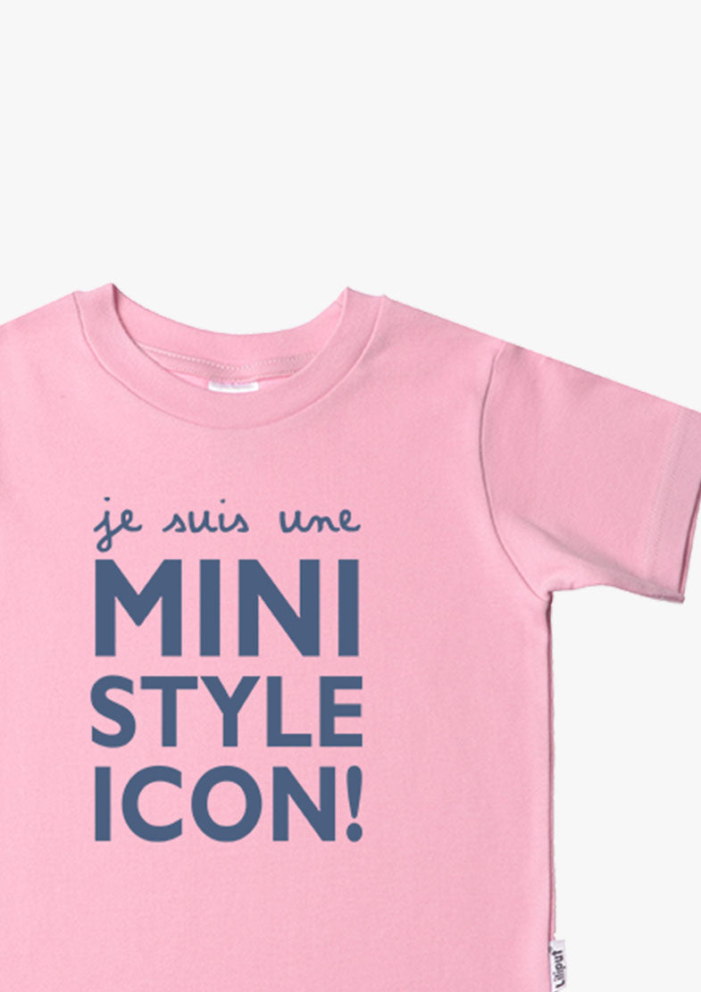 Kinder-T-Shirt aus Bio-Baumwolle in rosa mit Style Icon