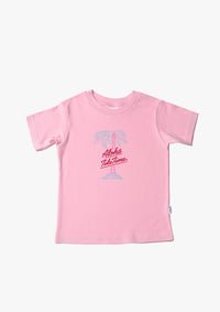 Kinder-T-Shirt aus Bio-Baumwolle in rosa mit Aloha