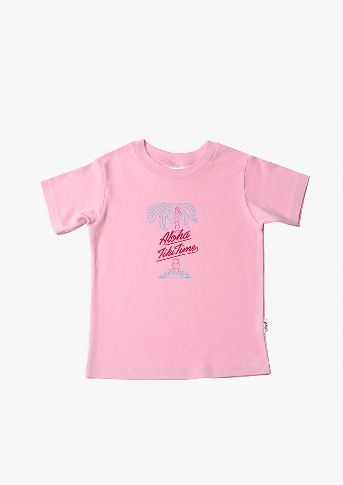 Kinder-T-Shirt aus Bio-Baumwolle in rosa mit Aloha