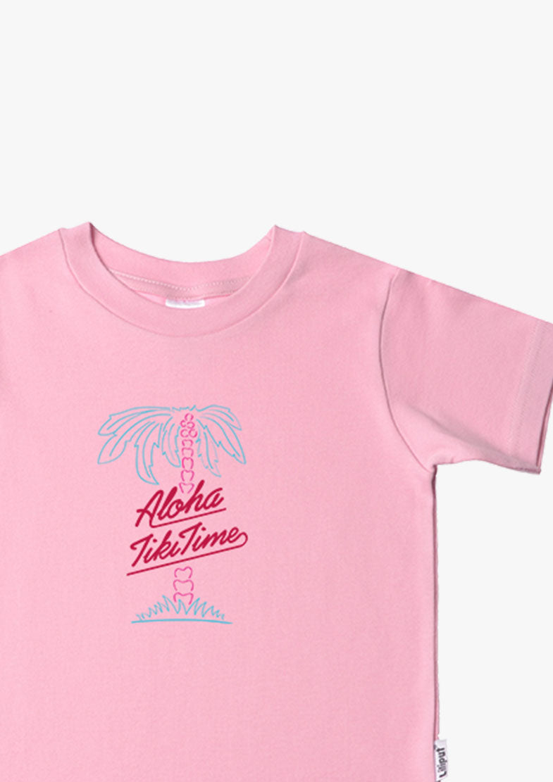 Kinder-T-Shirt aus Bio-Baumwolle in rosa mit Aloha