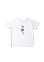 Kinder-T-Shirt aus Bio-Baumwolle in weiß mit Aloha