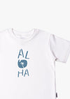 Kinder-T-Shirt aus Bio-Baumwolle in weiß mit Aloha
