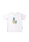 Kinder-T-Shirt aus Bio-Baumwolle in weiß mit Ananas