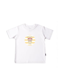 Kinder-T-Shirt aus Bio-Baumwolle in weiß mit cupcake