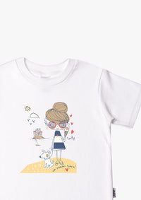Kinder-T-Shirt aus Bio-Baumwolle in weiß mit Icecream
