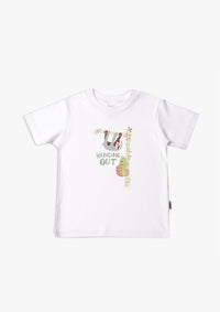 Kinder-T-Shirt aus Bio-Baumwolle in weiß mit Faultier