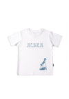 Kinder-T-Shirt aus Bio-Baumwolle in weiß mit Palmen