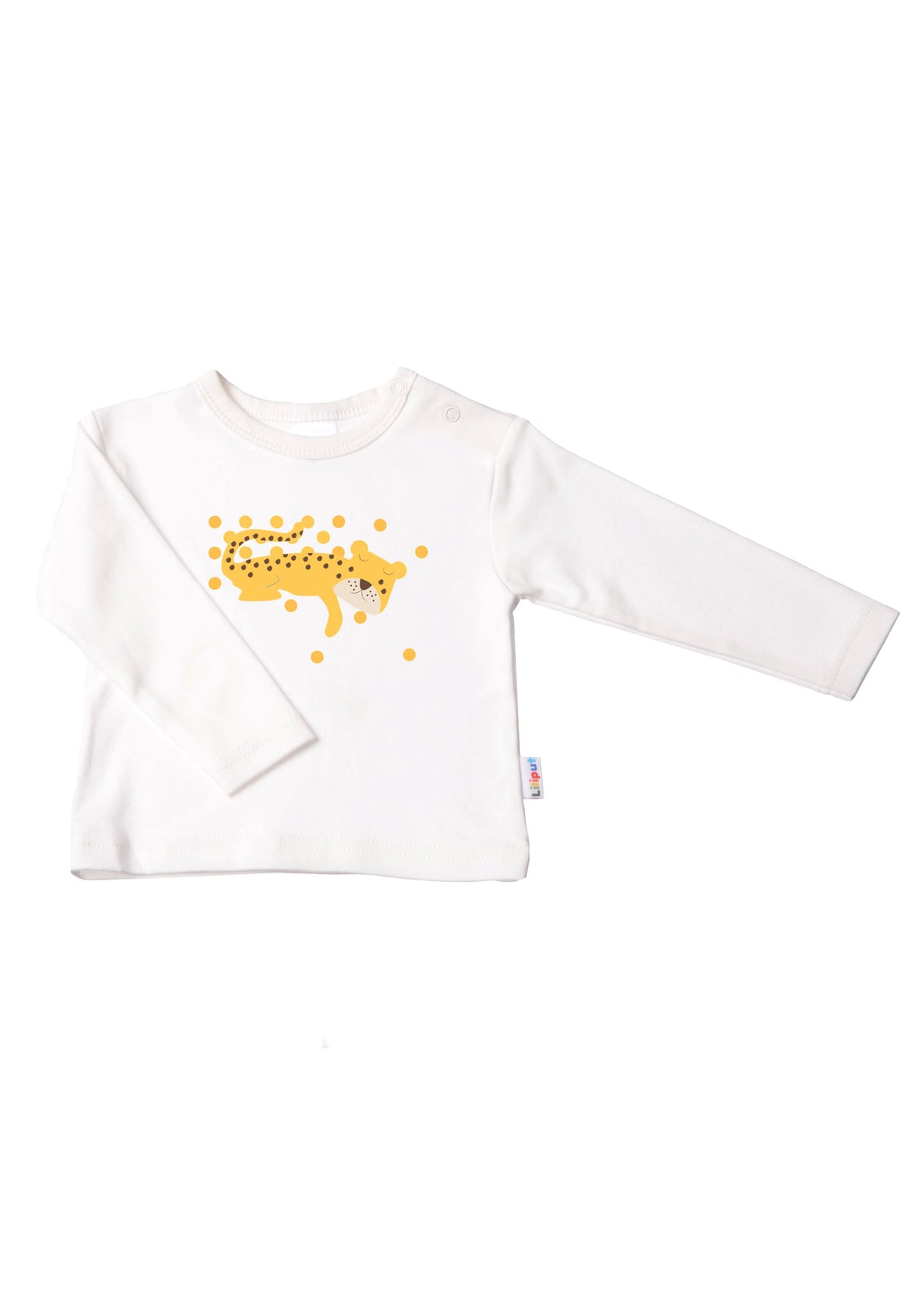 Langarmshirt in ecru mit Leo