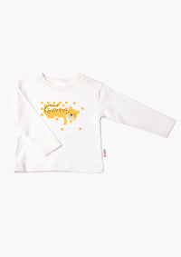 Langarmshirt in ecru mit Leo
