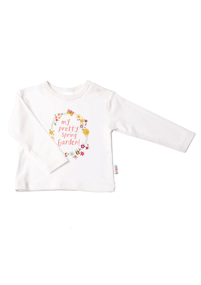 Langarmshirt in ecru mit my pretty spring garden