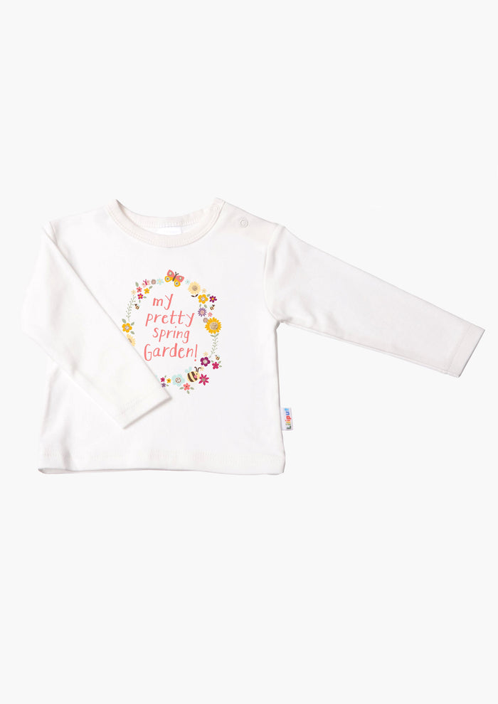 Langarmshirt in ecru mit my pretty spring garden