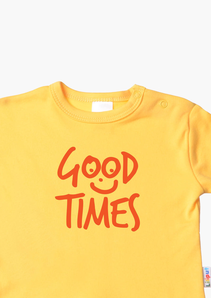Langarmshirt in gelb mit Good Times