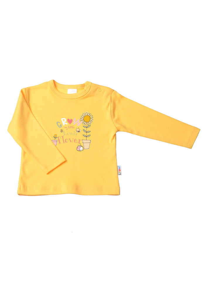 Langarmshirt in gelb mit Grow little flower