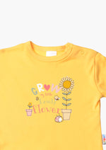 Langarmshirt in gelb mit Grow little flower