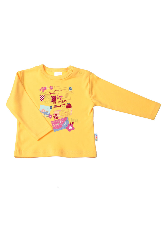 Langarmshirt in gelb mit Urlaub