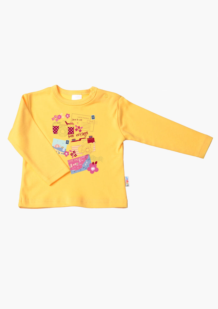 Langarmshirt in gelb mit Urlaub