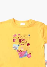 Langarmshirt in gelb mit Bon Voyage