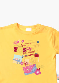 Langarmshirt in gelb mit Urlaub