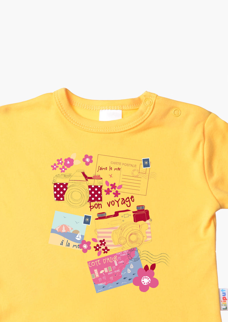 Langarmshirt in gelb mit Urlaub