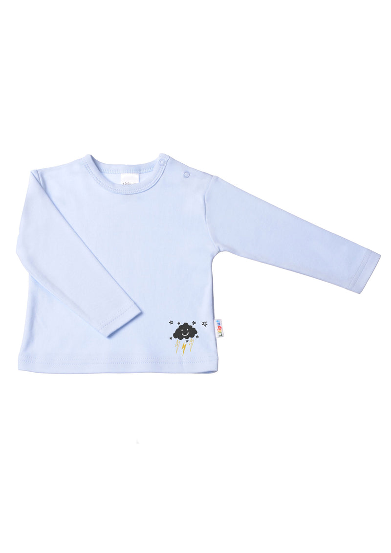 Langarmshirt in hellblau mit kleiner Blitz