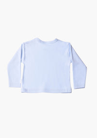 Langarmshirt in hellblau mit kleiner Blitz