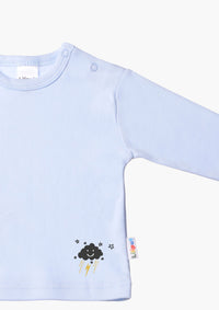 Langarmshirt in hellblau mit kleiner Blitz