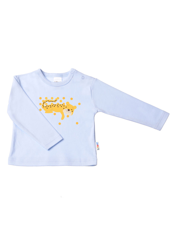 Langarmshirt in hellblau mit Leo